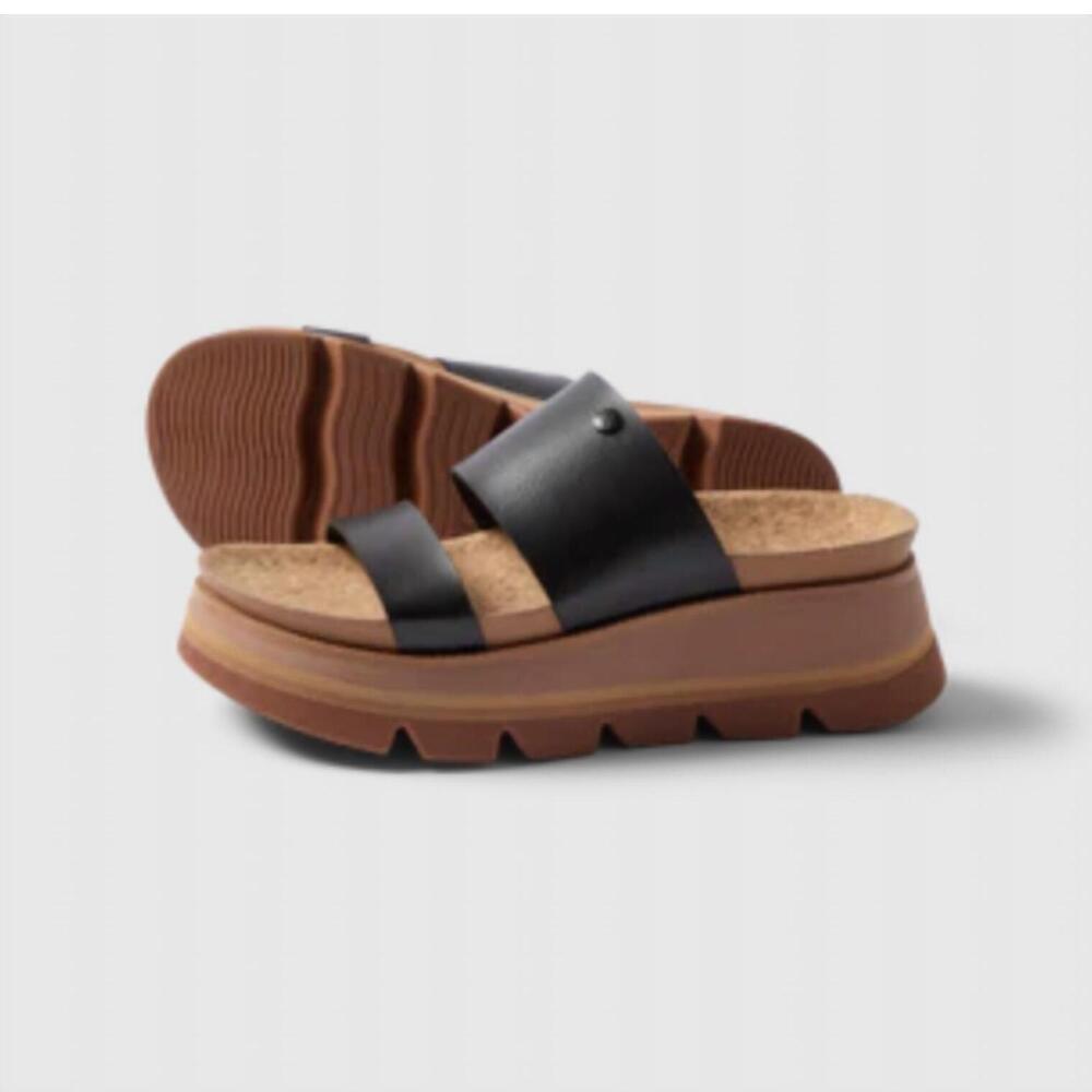 NEW REEF women's vista luxe siaa platform sandals in black/tan - Picture 4 of 4